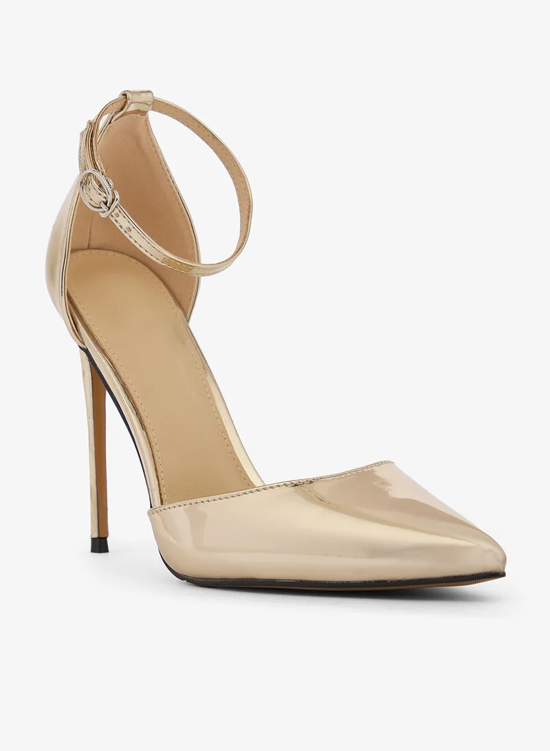 Namshi x Gold Gold Metallic High Heel Pumps for Women | Best Price UAE